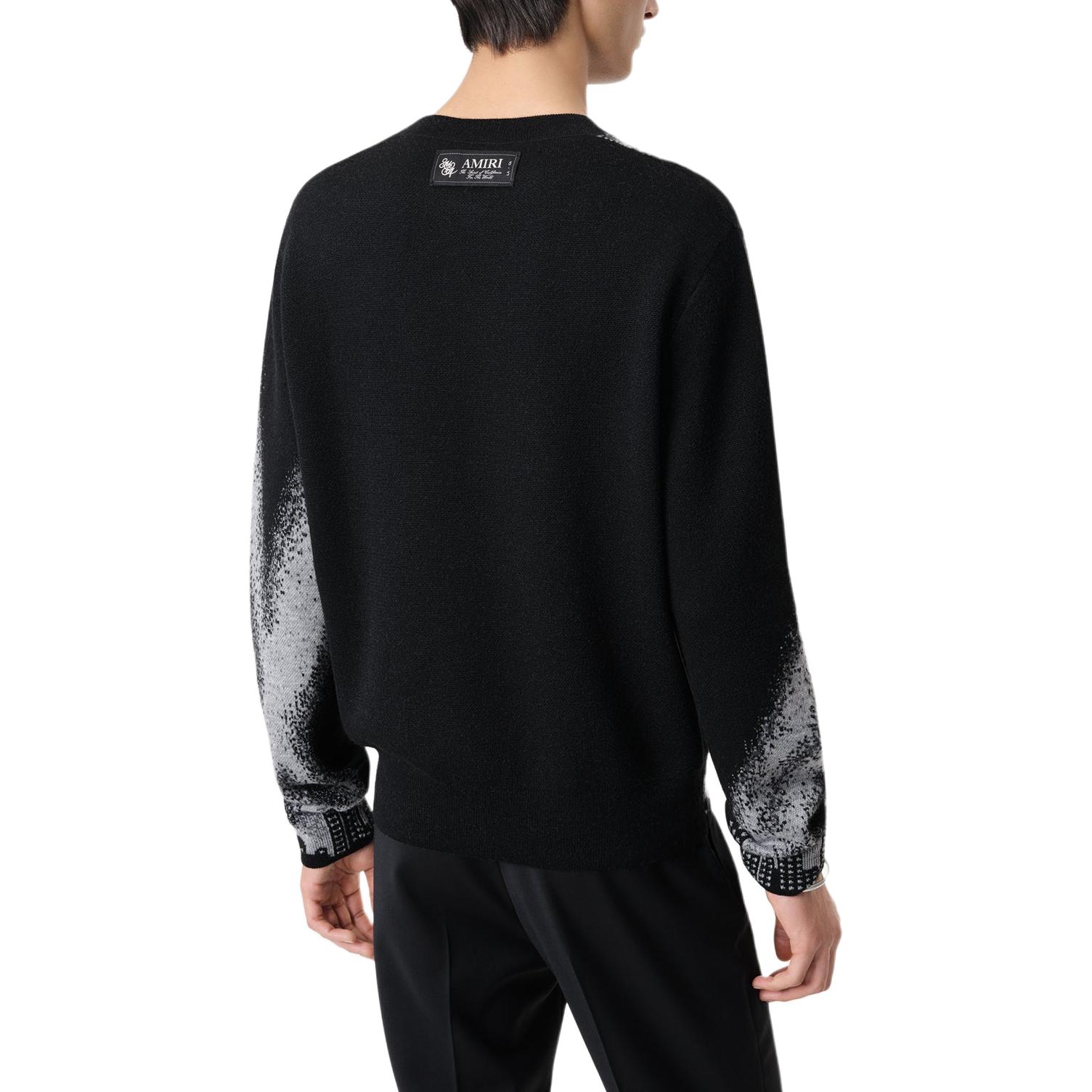 Purchase AMIRI FW24 黑色休閒寬鬆印花長袖圓領毛衣 男款 AMKNCW1061-001