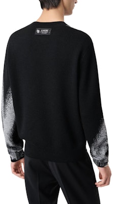 AMIRI FW24 黑色休閒寬鬆印花長袖圓領毛衣 男款 AMKNCW1061-001 Purchase AMIRI FW24 黑色休閒寬鬆印花長袖圓領毛衣 男款 AMKNCW1061-001