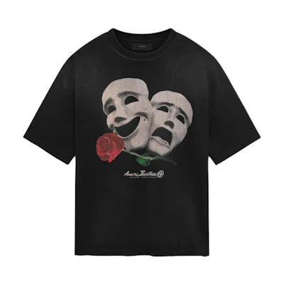 AMIRI FW24 Black Printed Relaxed Fit Crewneck Short Sleeve T-Shirt for Men AMJYTE1100-001