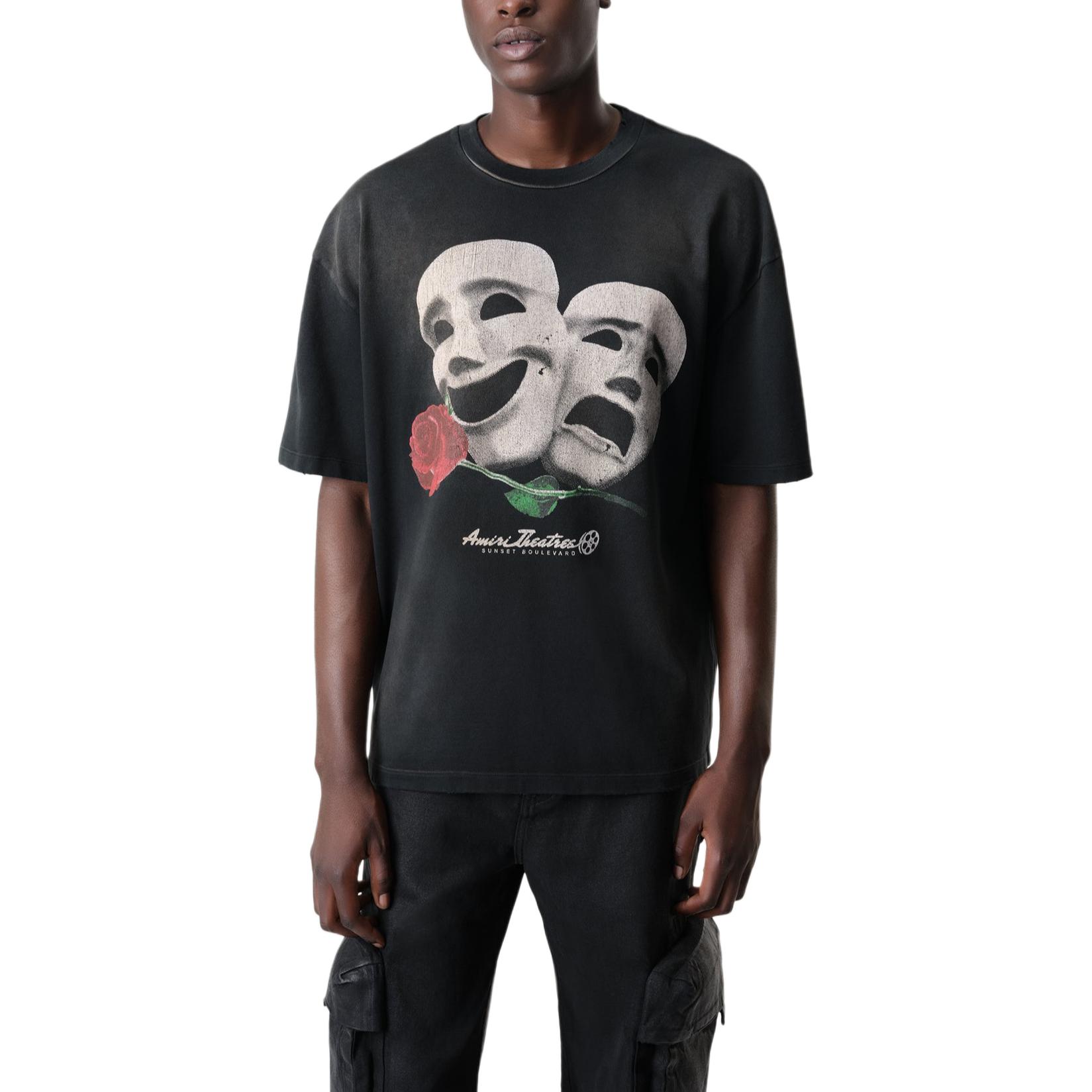 Lookbook AMIRI 2024秋冬黑色印花寬鬆版型短袖T恤 男款 AMJYTE1100-001