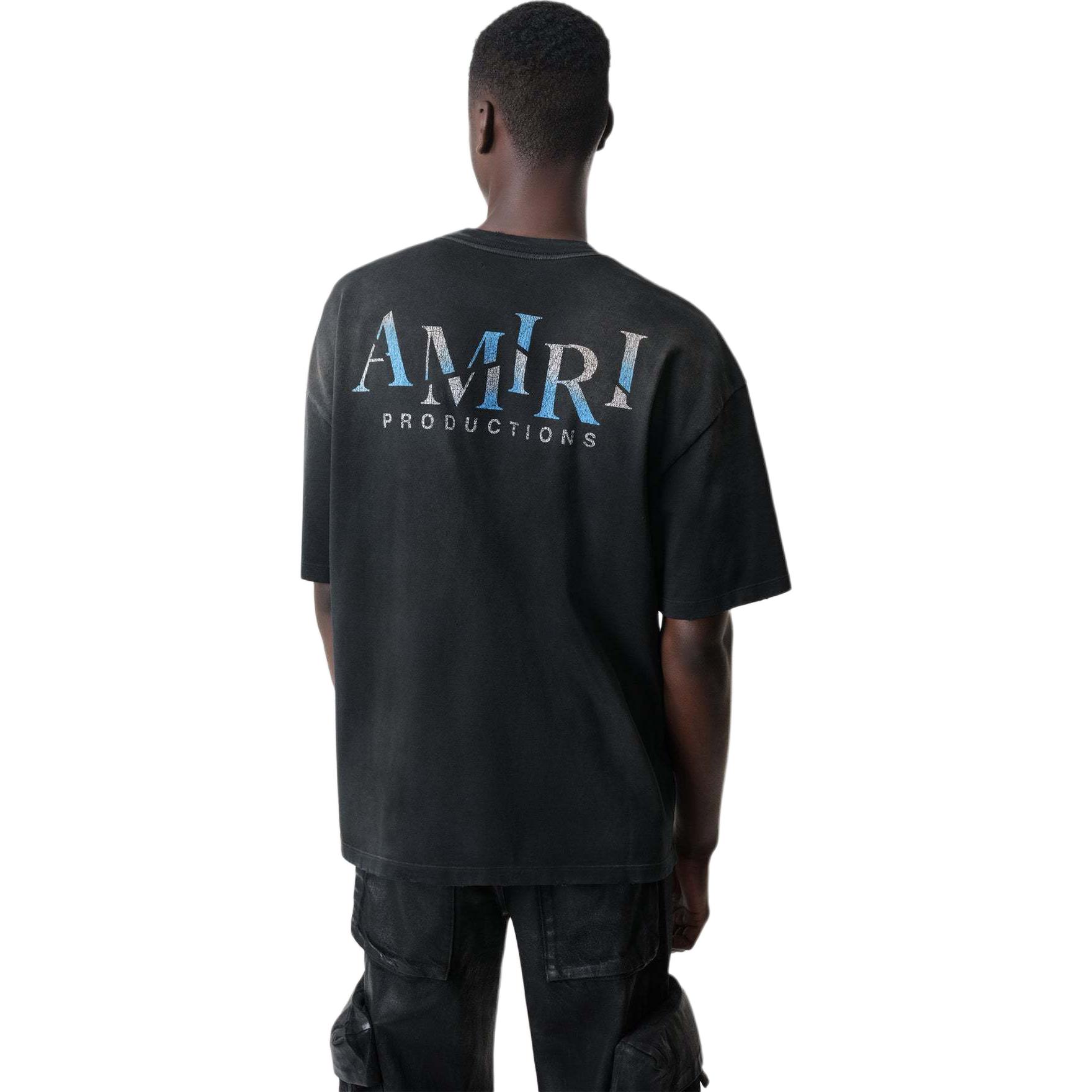 Shop AMIRI 2024秋冬黑色印花寬鬆版型短袖T恤 男款 AMJYTE1100-001