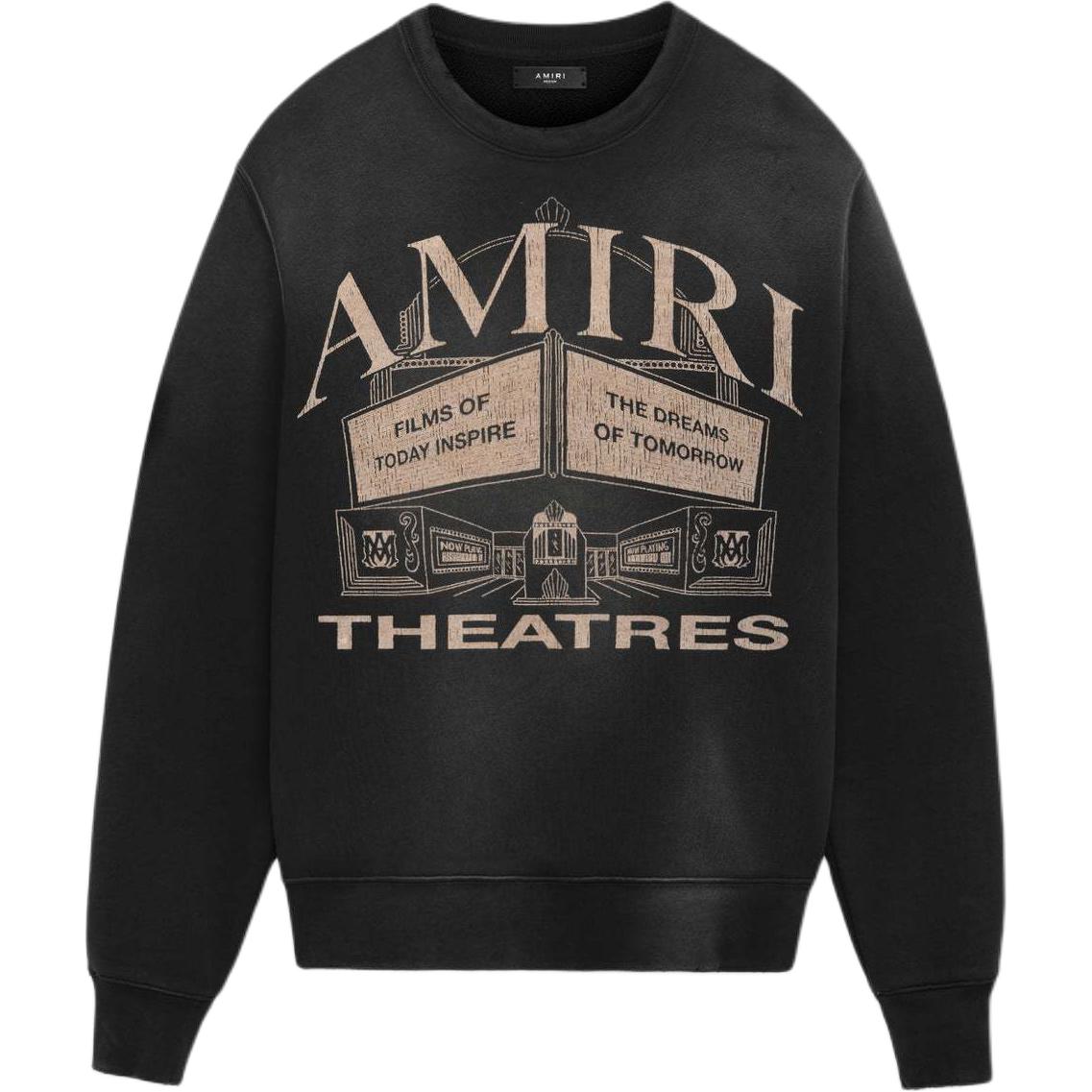 AMIRI FW24 Black Relaxed Fit Graphic Crewneck Sweatshirt Long Sleeve AMJYCW1047-001