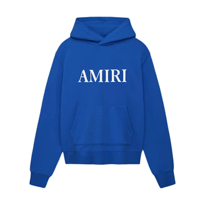 AMIRI FW24 Core Logo Kangaroo Pocket Hoodie Blue Long Sleeve AMJYHD1049-420