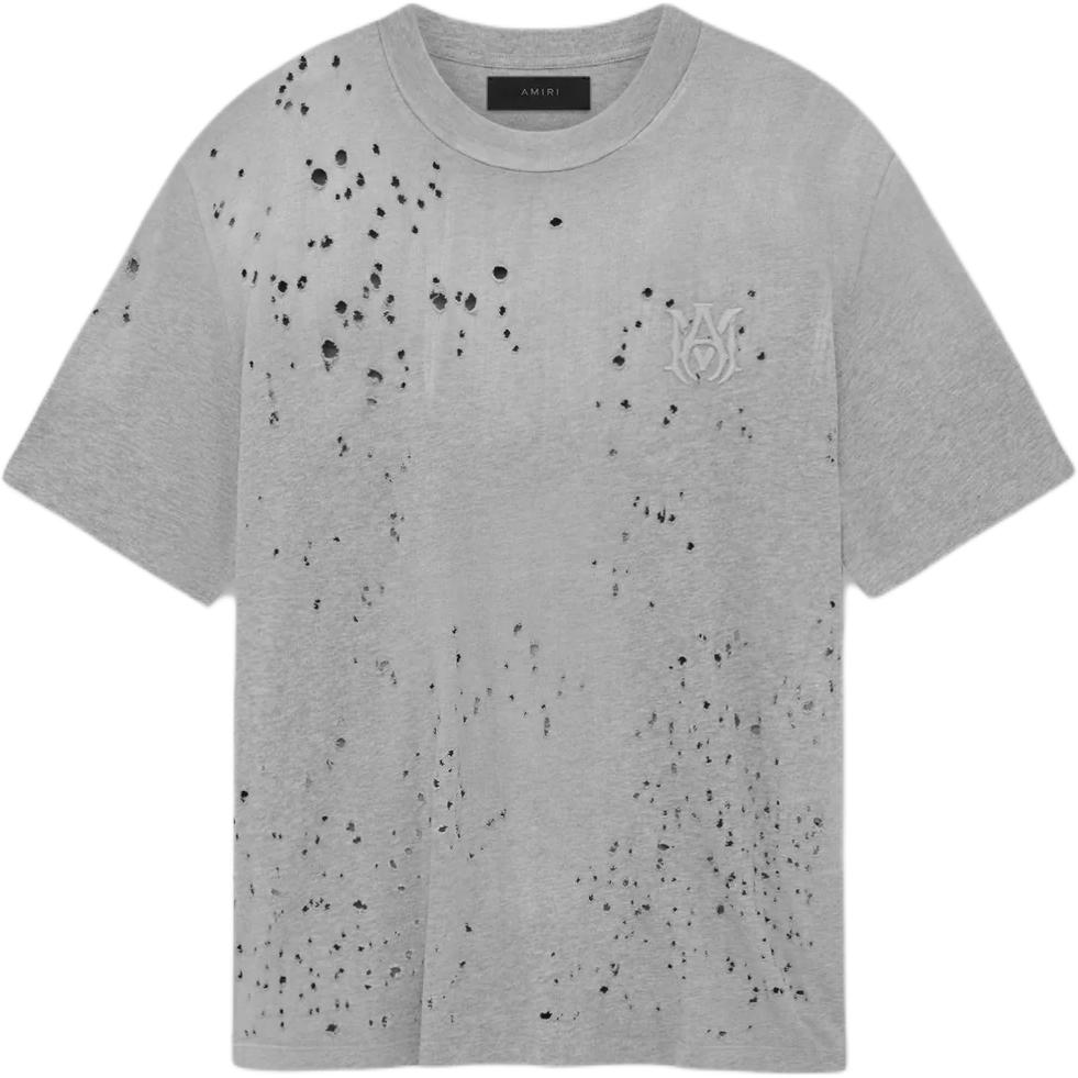 Order AMIRI FW24 灰色核心散彈刺繡標誌圓領T恤。 AMJYTE1059-030