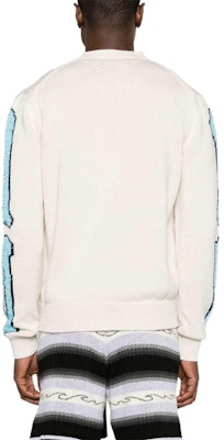 AMIRI FW24 仿舊刺繡logo V領針織毛衣 米色 AMKNCD1013-BEIGE Shop AMIRI FW24 仿舊刺繡logo V領針織毛衣 米色 AMKNCD1013-BEIGE