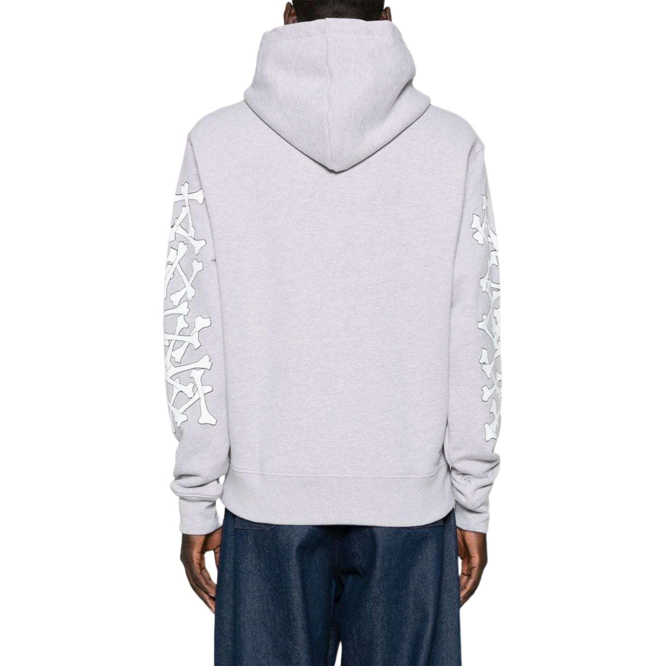 Shop AMIRI FW24 Embossed Logo Textured Knit Hoodie Men’s Light Grey AMJYHD1051-GREY