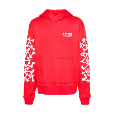 AMIRI FW24 Embossed Logo Textured Oversized Sweatshirt Men’s Bright Red AMJYHD1051-RED