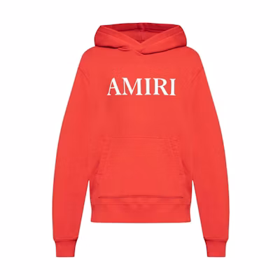 AMIRI FW24 Logo Print Oversized Hoodie Scarlet Red AMJYHD1049-RED