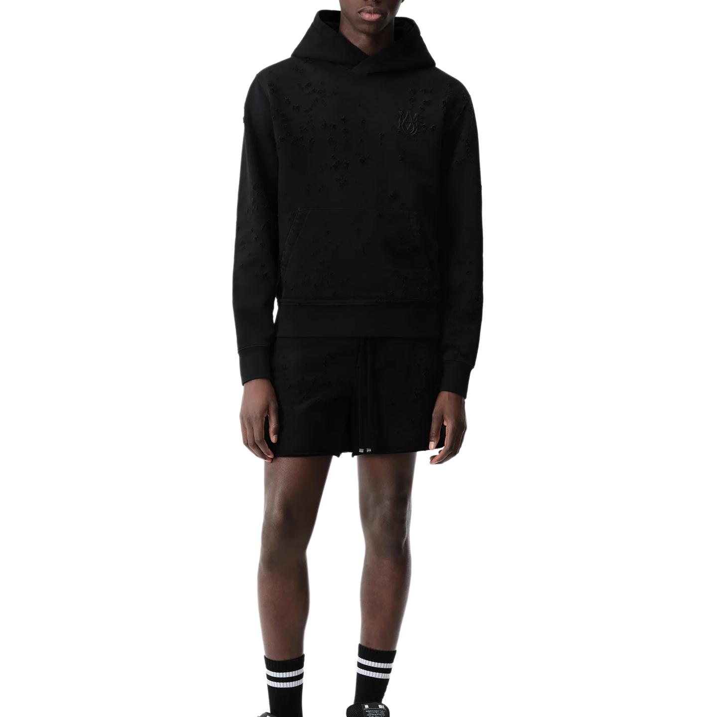 Lookbook AMIRI FW24 Hoodie Hitam Shotgun Logo Bordir Pullover Sweatshirt. AMJYHD1041-001