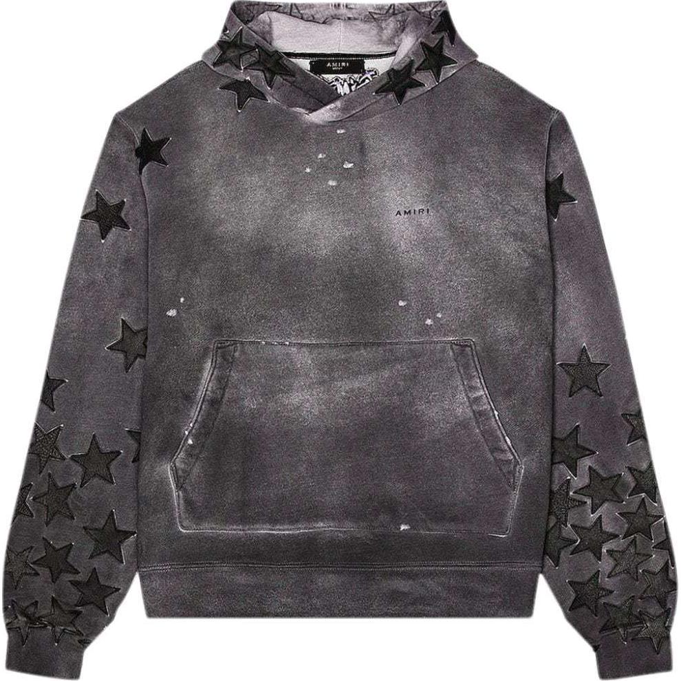 AMIRI FW24 Star Patch Denim Hoodie Men’s Dark Gray MJL034435-GREY