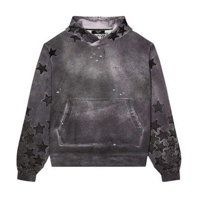 AMIRI FW24 Star Patch Denim Hoodie Men’s Dark Gray MJL034435-GREY