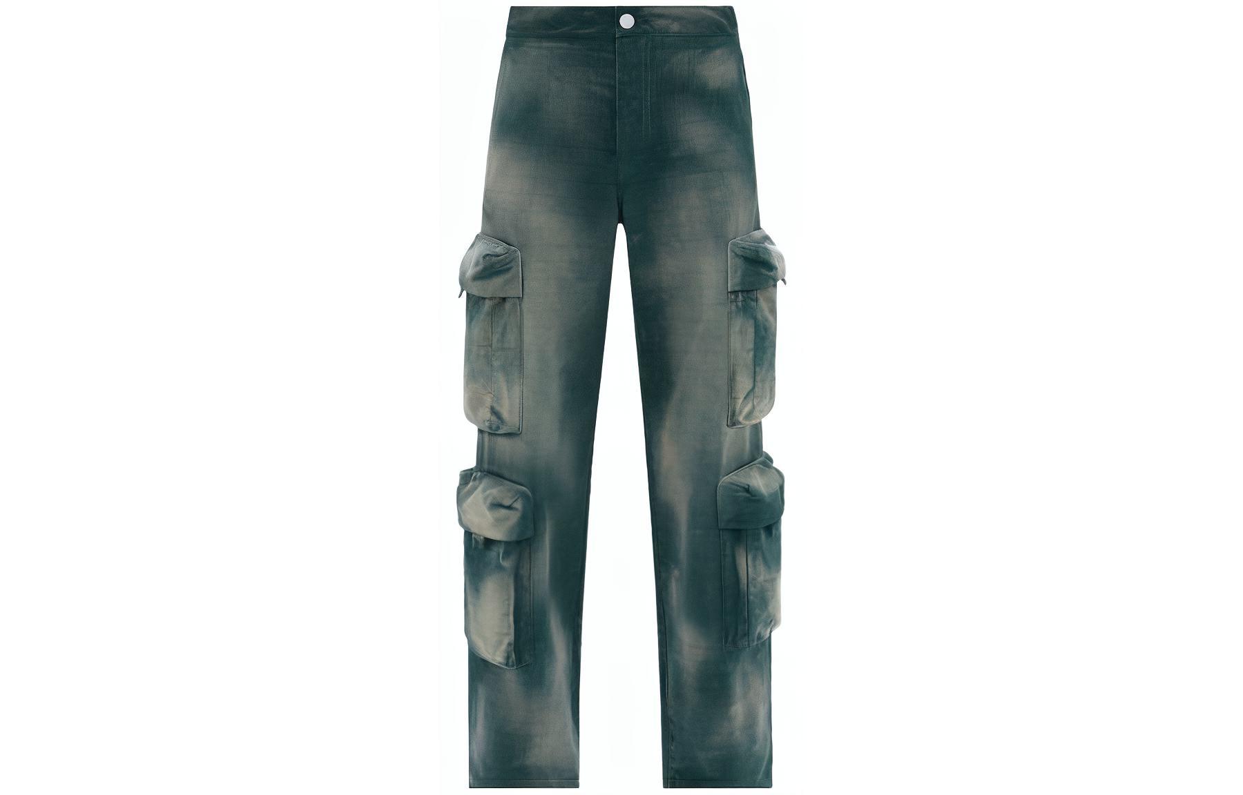 AMIRI Gradient Zip Fly Relaxed Straight Jeans Men’s Dark Green. PF23MAW040-310