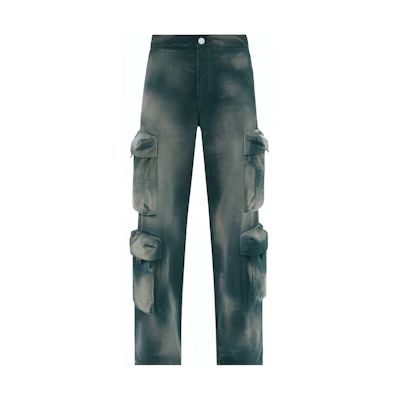 AMIRI Gradient Zip Fly Relaxed Straight Jeans Men’s Dark Green. PF23MAW040-310