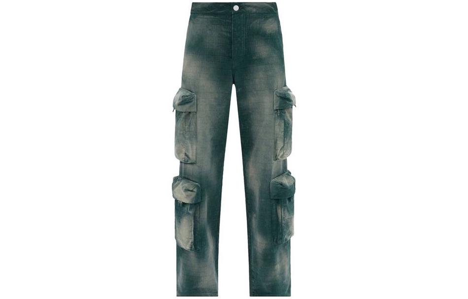 Order AMIRI 漸層拉鍊直筒牛仔褲 男士深綠色 PF23MAW040-310