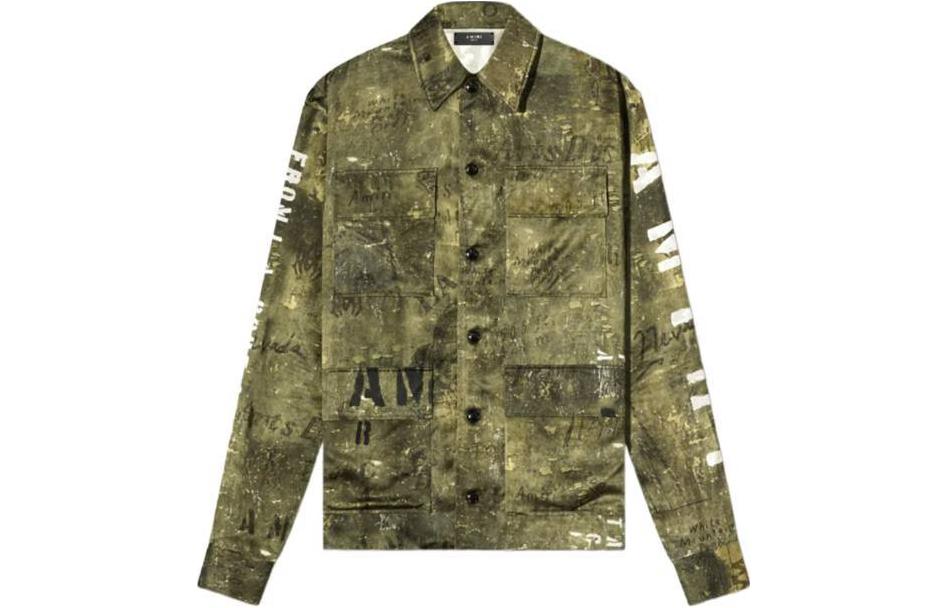 AMIRI Green Loose-Fit Long Sleeve Jacket with Point Collar PF22MOS002-310