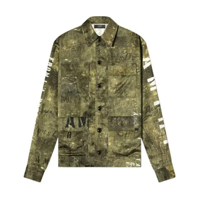 AMIRI Green Loose-Fit Long Sleeve Jacket with Point Collar PF22MOS002-310