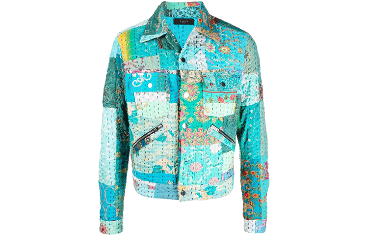 AMIRI Green Patch Design Collared Jacket MDT018-900