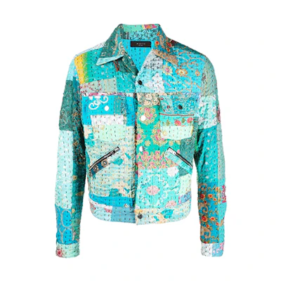 AMIRI Green Patch Design Collared Jacket MDT018-900