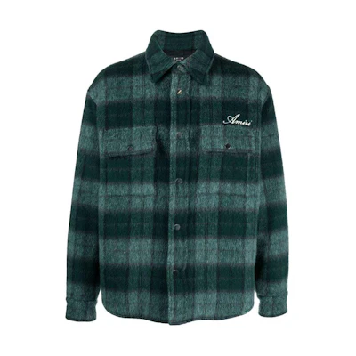 AMIRI Green Plaid Button-Up Long Sleeve Jacket AW23MOS054-578