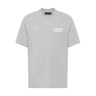 AMIRI Grey FW24 Bone Logo Graphic Back Short Sleeve Tee Regular Fit. AMJYTE1075-GREY