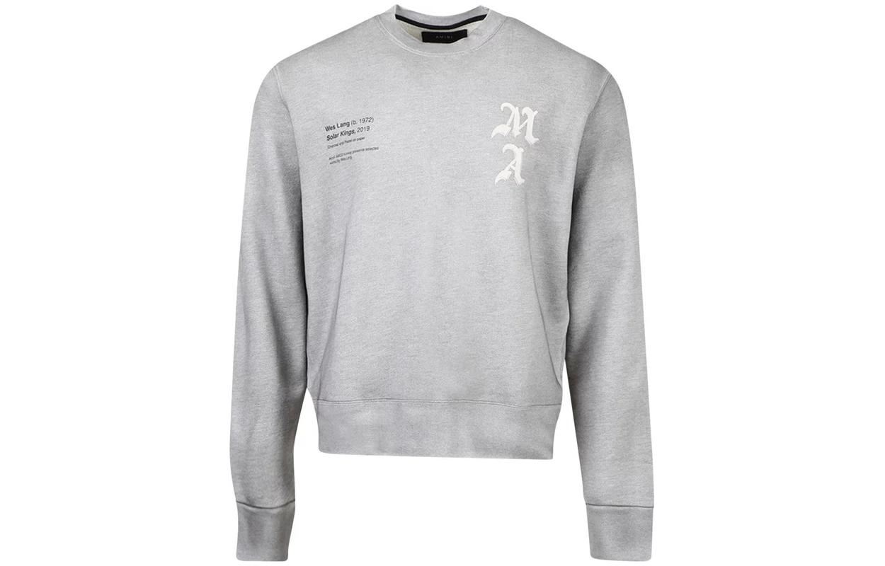 AMIRI Grey Letter Logo Crewneck Pullover Sweatshirt AW22MJG007-032