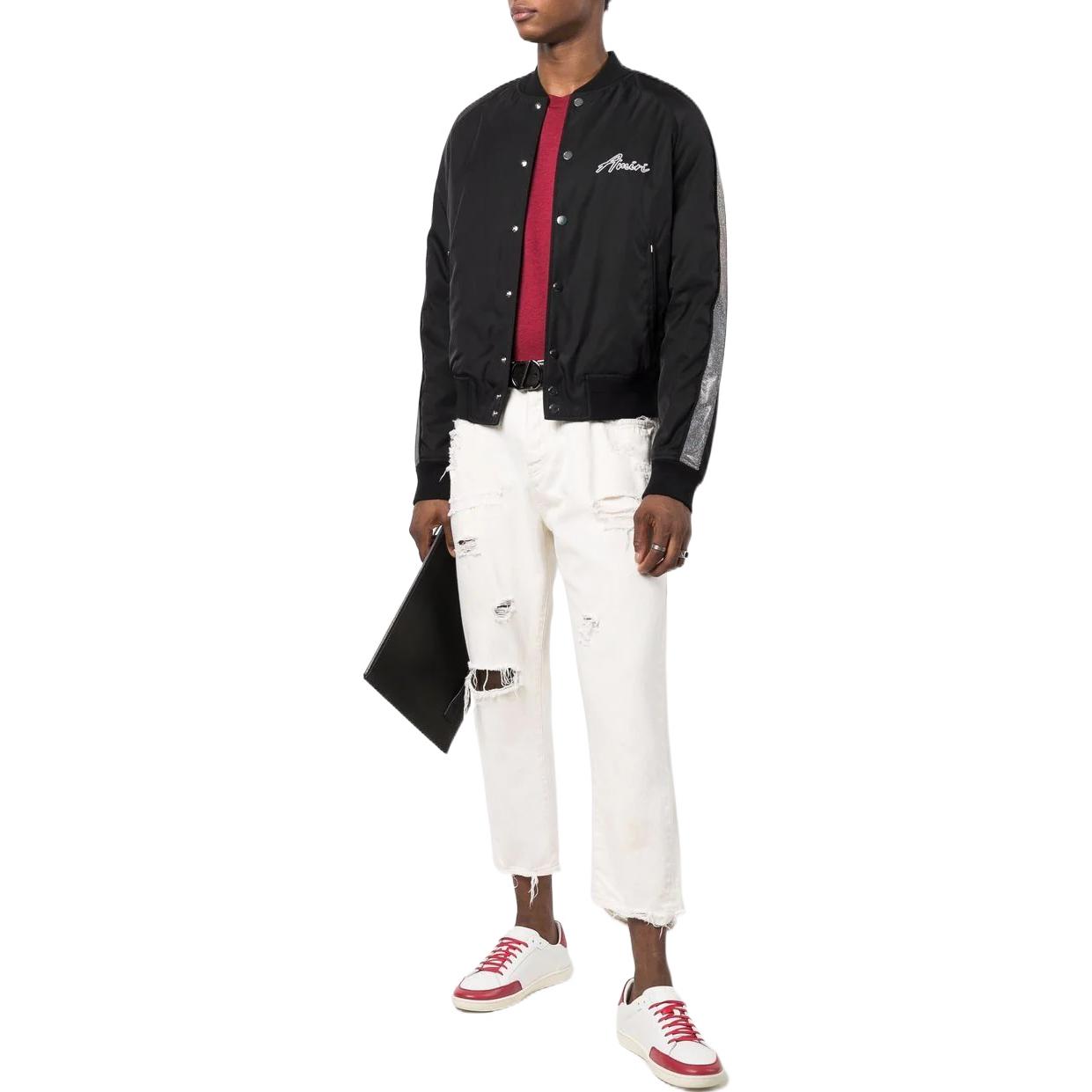 Lookbook AMIRI 硬核黑色棒球領飛行員夾克 MOS016-022