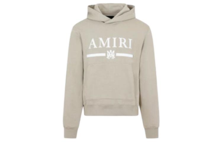 AMIRI Khaki Solid Color Slim Fit Letter Print Hoodie PF23MJL006-281TAN