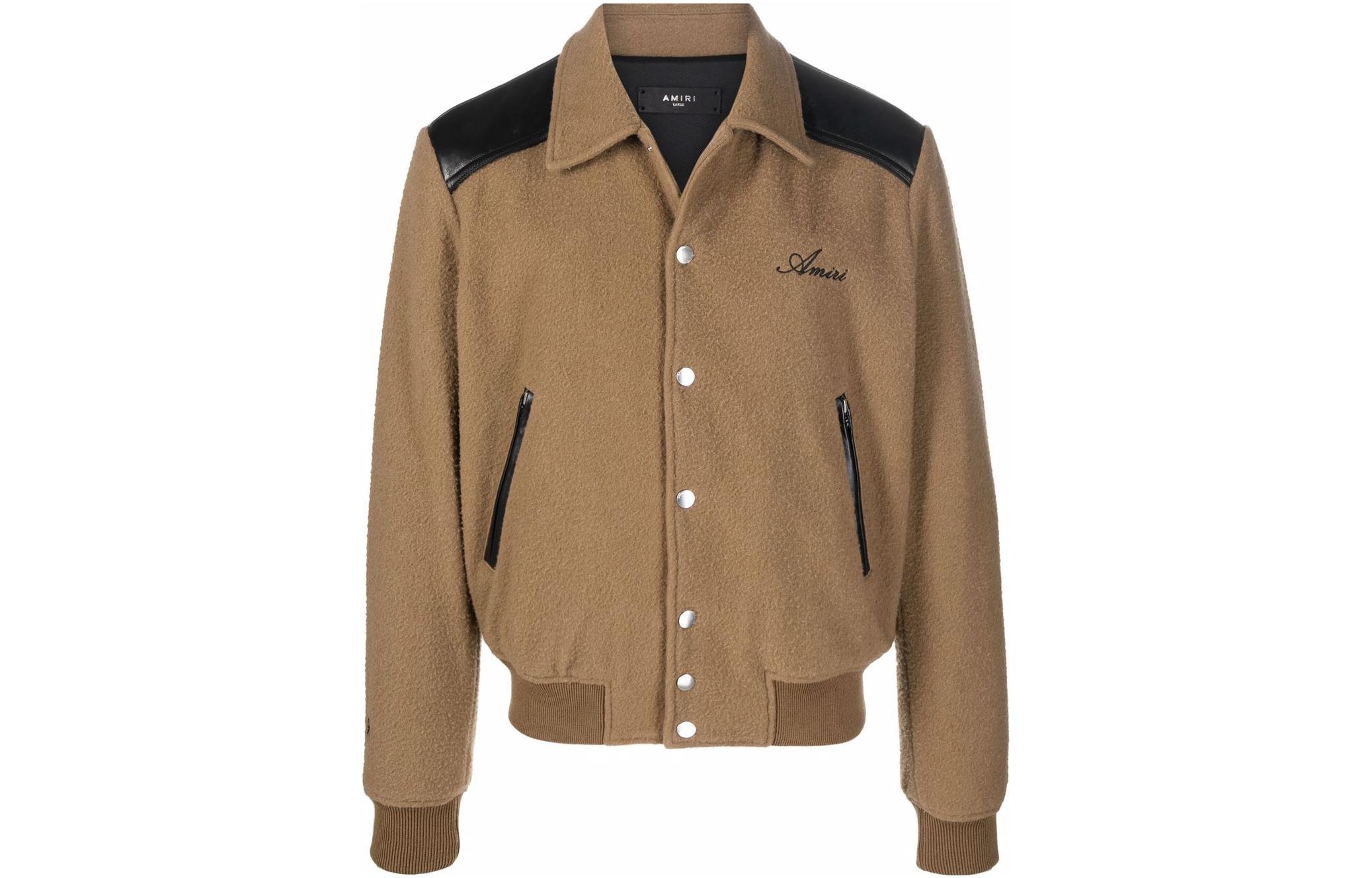 AMIRI Leather Panel Colorblock Jacket PS22MOS018289