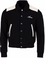 AMIRI Leather Patch Wool Bomber Jacket Black () PS22MOS018-001 AMIRI Leather Patch Wool Bomber Jacket Black () PS22MOS018-001