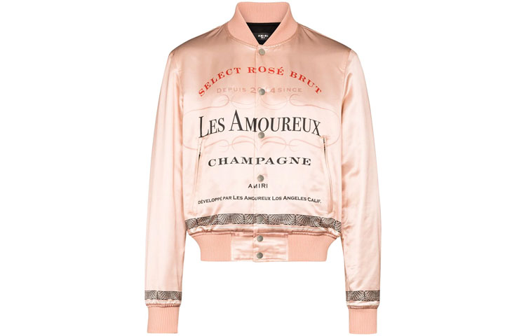 AMIRI Les Amoureux Pink Printed Bomber Jacket F0M04176VS-111