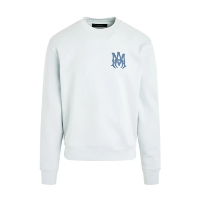 AMIRI Light Blue Crewneck Sweatshirt with Logo Print AMJYCW1005-460