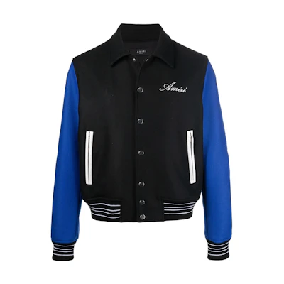 AMIRI Logo Baseball Collar Jacket Black Back-to-School Edition PS22MOS002-W013