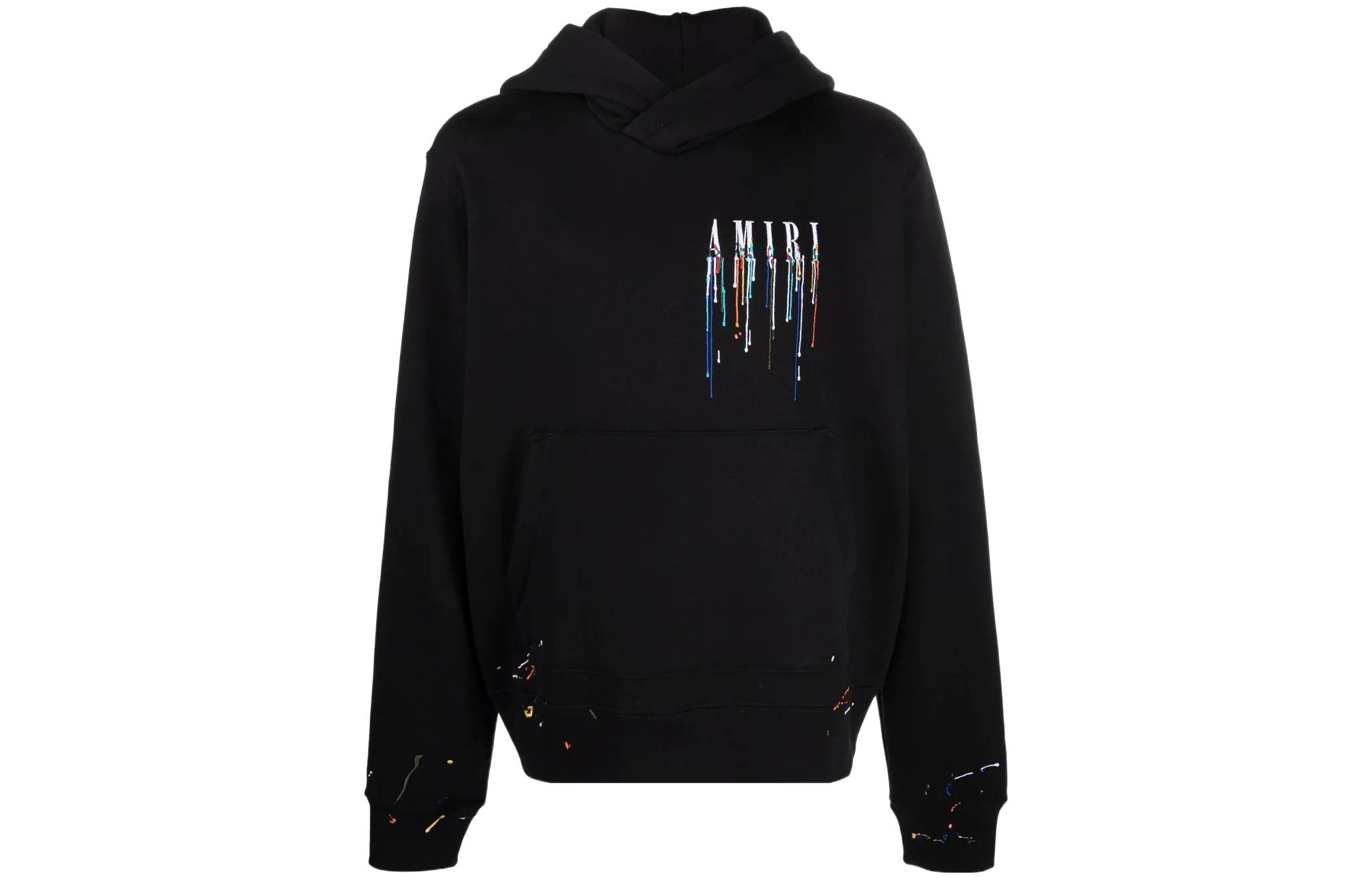 AMIRI Logo Drip Print Hoodie Black PS22MJL034004