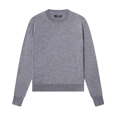AMIRI Logo Embroidered Crewneck Long Sleeve Sweatshirt Grey () MKL004030-GREY