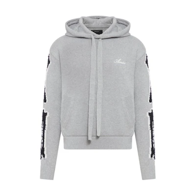 AMIRI Logo Hoodie Pullover for Men - Grey AMKNHD1001-030