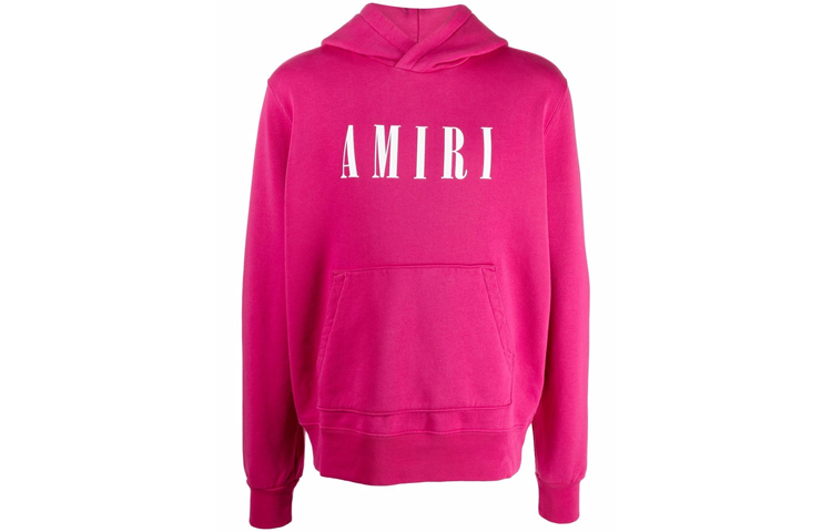 AMIRI Logo Letter Print Pink Hoodie Long Sleeve Pullover MJLH003-653