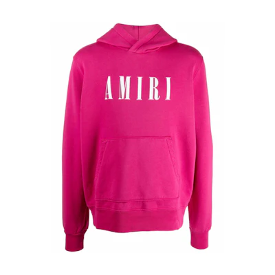 AMIRI Logo Letter Print Pink Hoodie Long Sleeve Pullover MJLH003-653