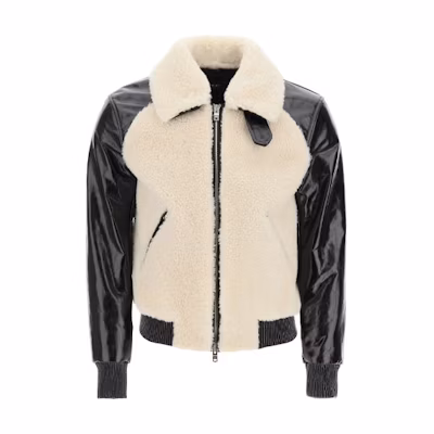 AMIRI Logo Long-Sleeve Bomber Jacket White Men’s MLJ018-005
