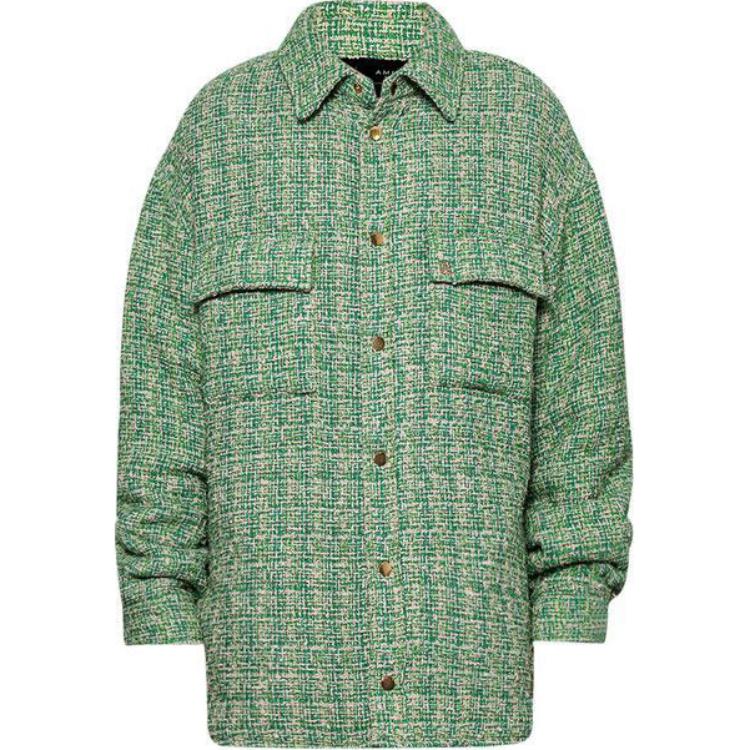AMIRI Logo Pocket Single-Breasted Long Sleeve Jacket Men’s Green AMSTOS1023-315-PALM