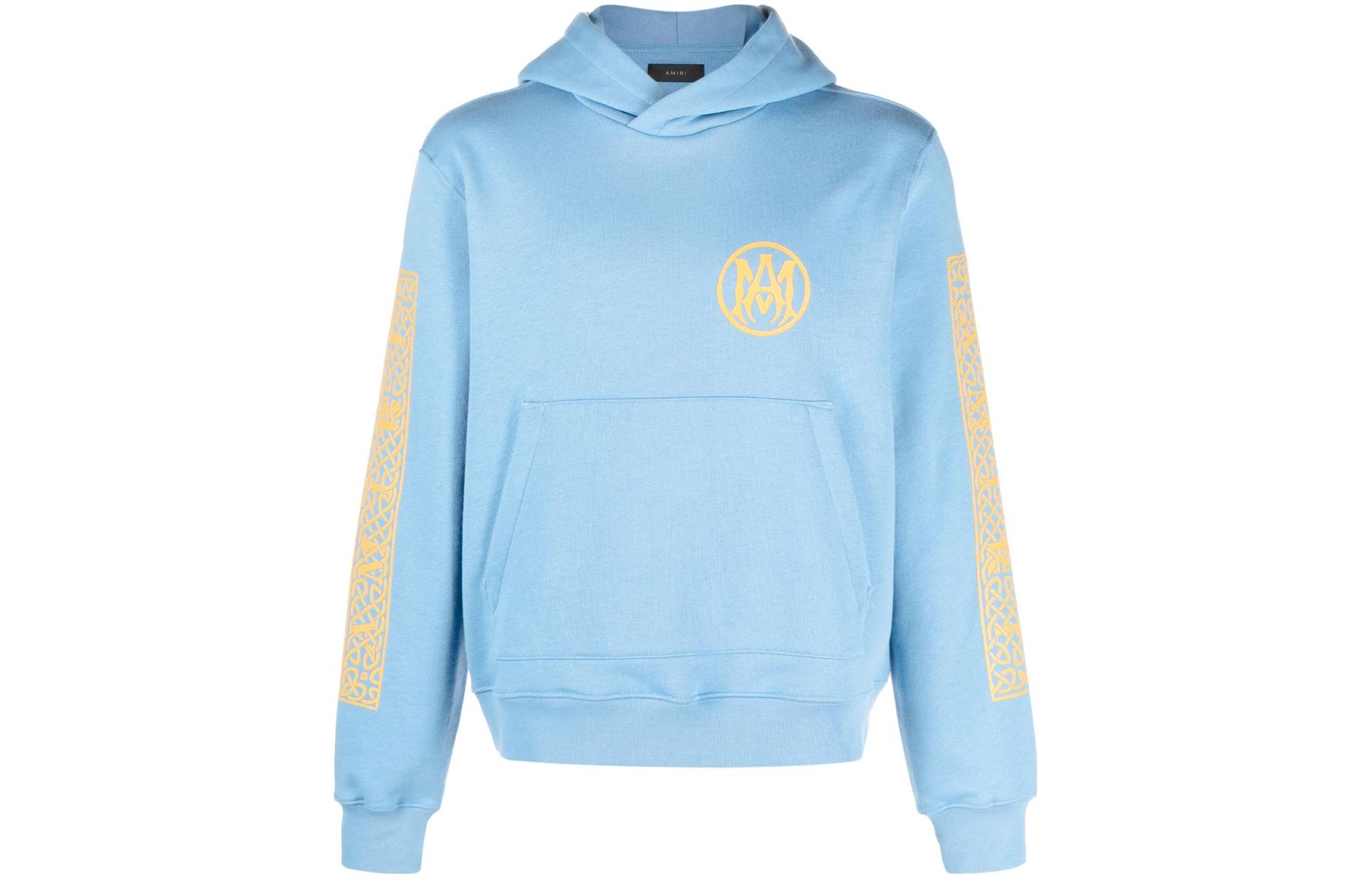 AMIRI Logo Print Blue Hoodie PS23MJG016-6965