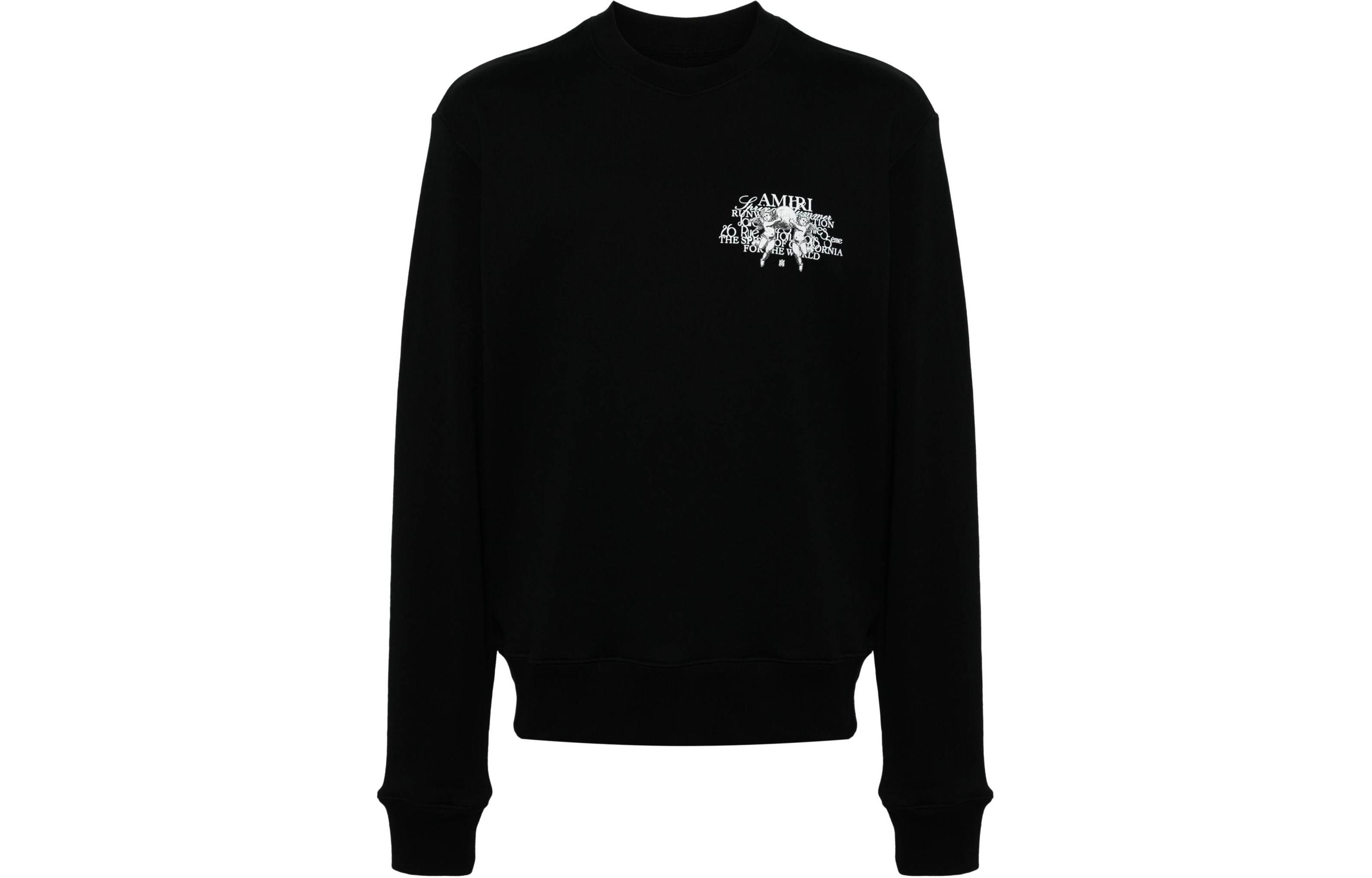 AMIRI Logo Print Cotton Long Sleeve Sweatshirt Black AMJYCW1021-BLACK