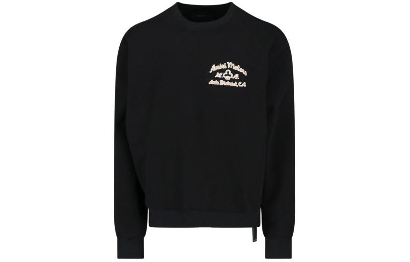 AMIRI Logo Print Crewneck Long Sleeve Sweatshirt Black () PS24MJG002-BLACK