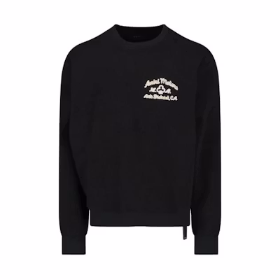 AMIRI Logo Print Crewneck Long Sleeve Sweatshirt Black () PS24MJG002-BLACK