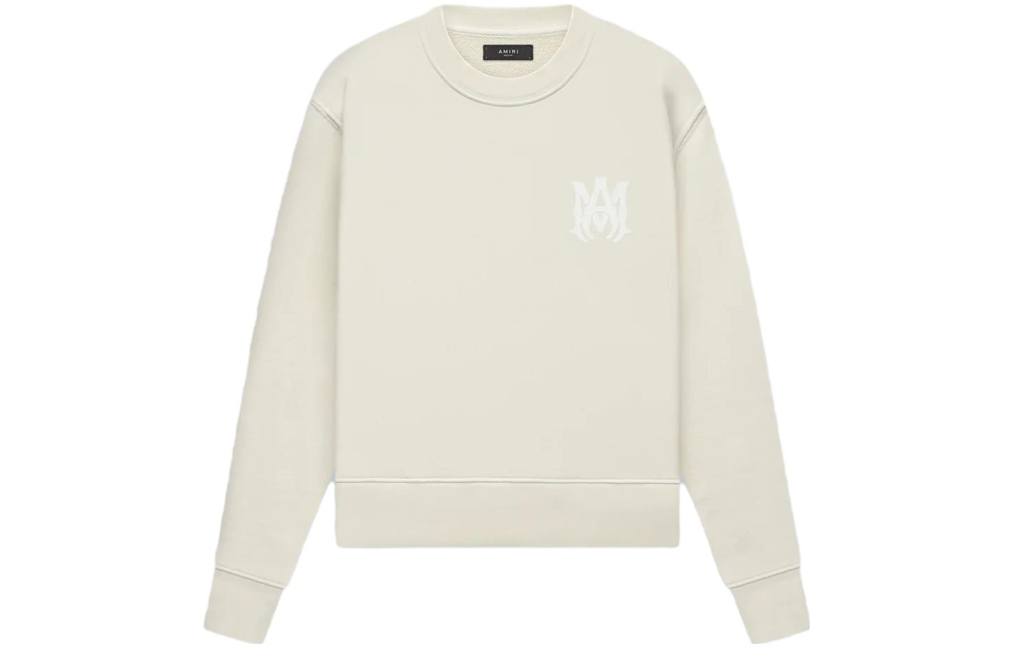 AMIRI Logo Print Crewneck Long Sleeve Sweatshirt White () PF23MJL010-271
