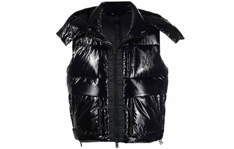 AMIRI Logo Print Down Vest  Black PS22MOV001-001