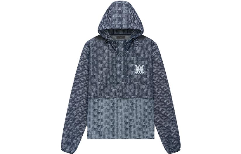 AMIRI Logo Print Pullover Hoodie Indigo - Fall Collection PF23MOS004