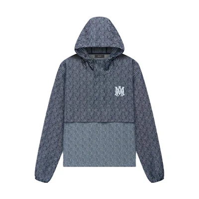 AMIRI Logo Print Pullover Hoodie Indigo - Fall Collection PF23MOS004