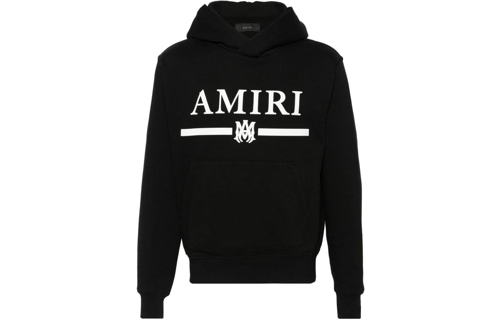 AMIRI Logo Print Textured Knit Hoodie Black AMJYHD1025-001