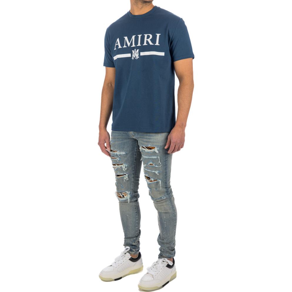 Purchase AMIRI 男款藍色Logo印花圓領短袖T恤。 SS22MJL004433