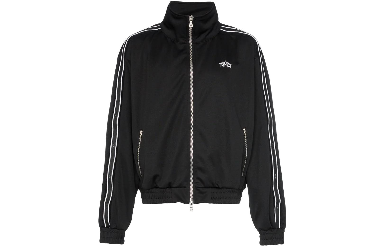 AMIRI Logo Star Embroidered Zip Bomber Jacket Black Fashion MOTRCAMKBLACK